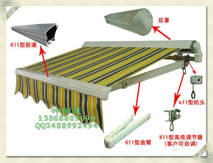 广州绿华雅供应质量优越户外伸缩遮阳蓬户外门窗遮阳伸缩式雨棚 商铺