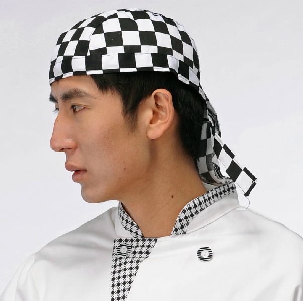 庞哲厨师帽服务员头巾定制批发 饭店食堂餐厅服务员帽厨师工作帽