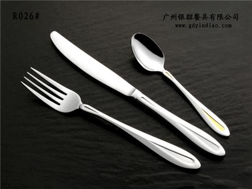   不锈钢牛排刀叉勺套装 西餐餐具3件套 xx圆头餐刀