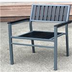深灰沙烤漆铝+黑色压纹塑木椅子 沁芳园户外家具批发直销