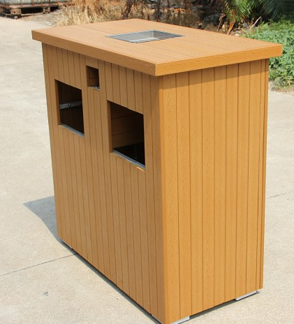 户外家私批发 铝架+塑木垃圾桶