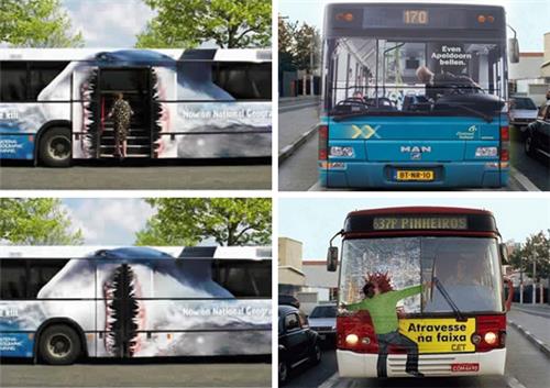 公交车车身创意广告喷绘 车贴 车身喷绘