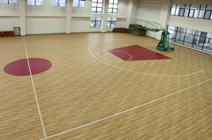 浙江博高篮球标准场地塑胶地板厂家
