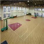 山东篮球场木纹pvc塑胶卷材运动地板厂家