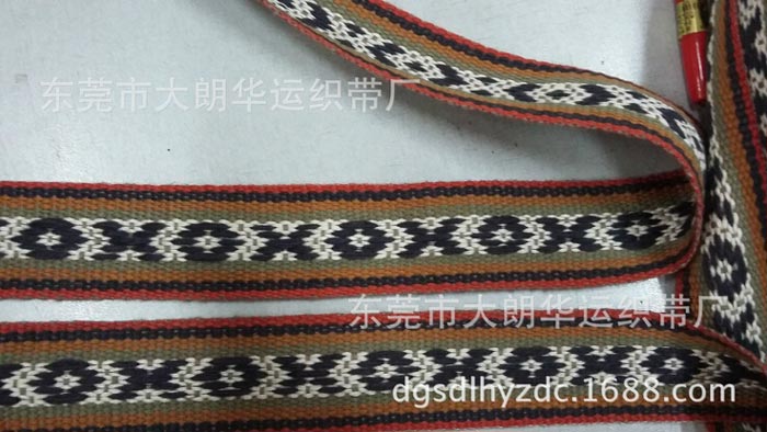 【东莞工厂提供】3.5CM棉间色提花织带