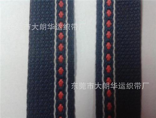 【厂家直销】3CM蓝色间红点织带