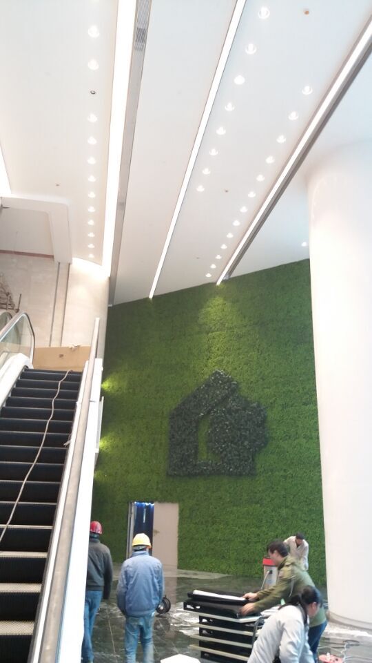 郑州绿地集团285米地标高楼双塔logo垂直绿化植物墙