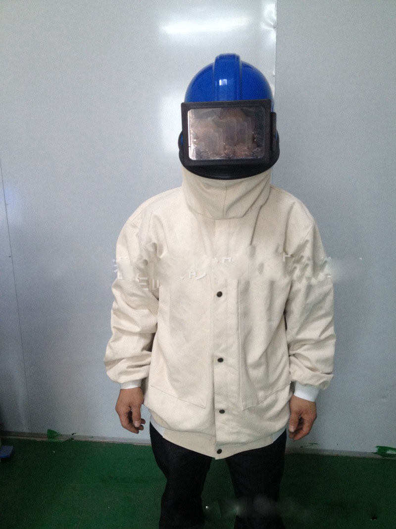 上海平面玻璃喷砂防护头盔 头盔式帆布喷砂防护服
