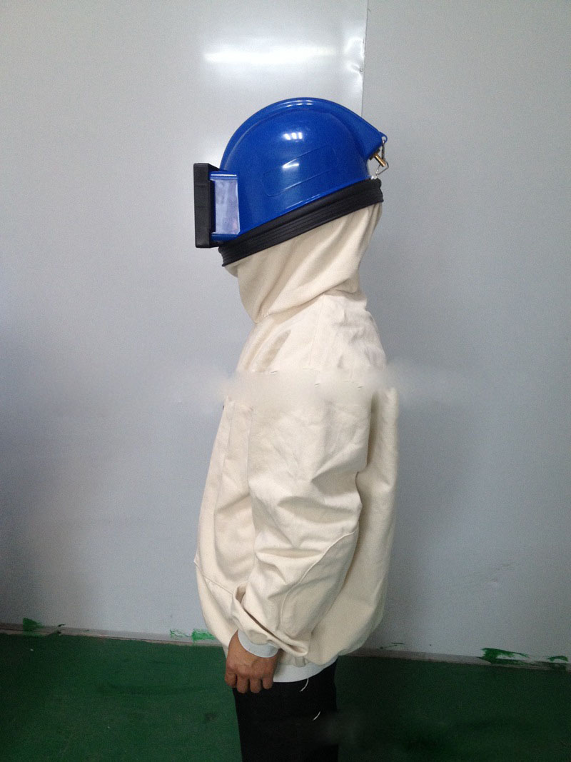 宁波头盔式帆布喷砂防护服 加厚帆布喷砂服加安全式喷砂头盔