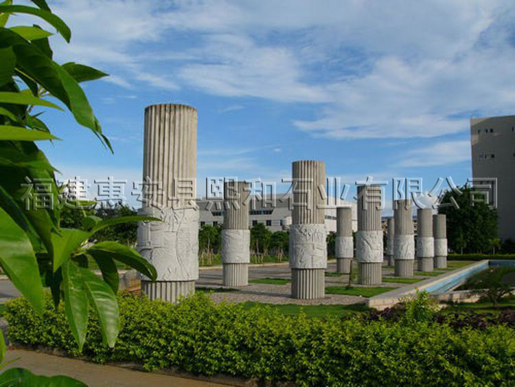 福建惠安石柱厂家供应中式文化石柱子 tr石材雕刻 可来样定做