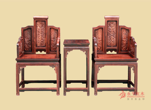 红木家具sd品牌%老挝大红酸枝家具&客厅3件套家具%永华红木龙凤椅 