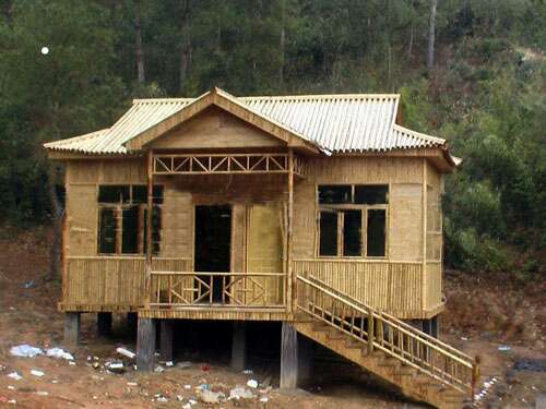 自建简易竹房子图片