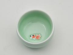 元明陶瓷青瓷鱼杯，的青瓷鱼杯 yz的茶具