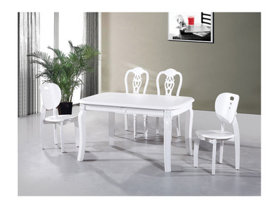 山东白色实木餐桌生产价格/成都白色实木餐桌批发厂家 cj人生