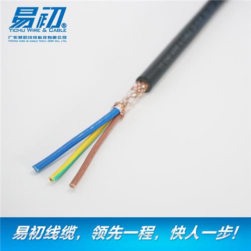 广东易初铜芯编织电缆RVVP5*2.0编织电线易初电线