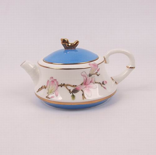 爱尚家茶具，6个gd骨瓷礼品茶具，手绘描金茶具，zp骨瓷